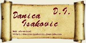 Danica Isaković vizit kartica